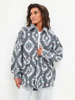 Рубашка Kefirmaykifer оверсайз Этно розово-голубая