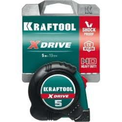 Рулетка KRAFTOOL X-Drive 5м/19мм с ударостойким обрезиненным корпусом 34122-05-19_z02