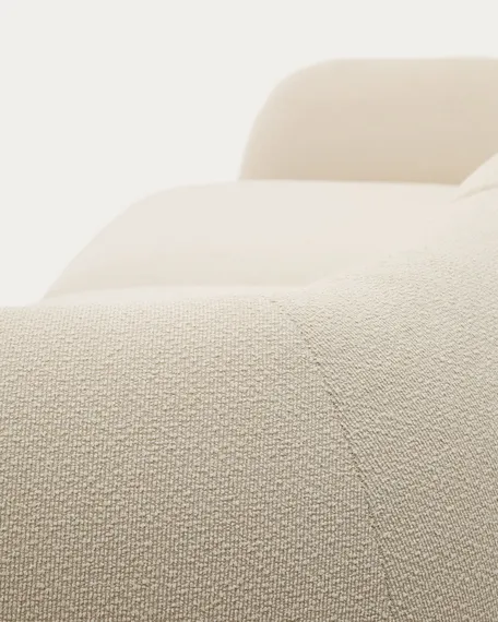 Модульный 2-местный диван Martina из флиса цвета экрю с правым шезлонгом 230 см