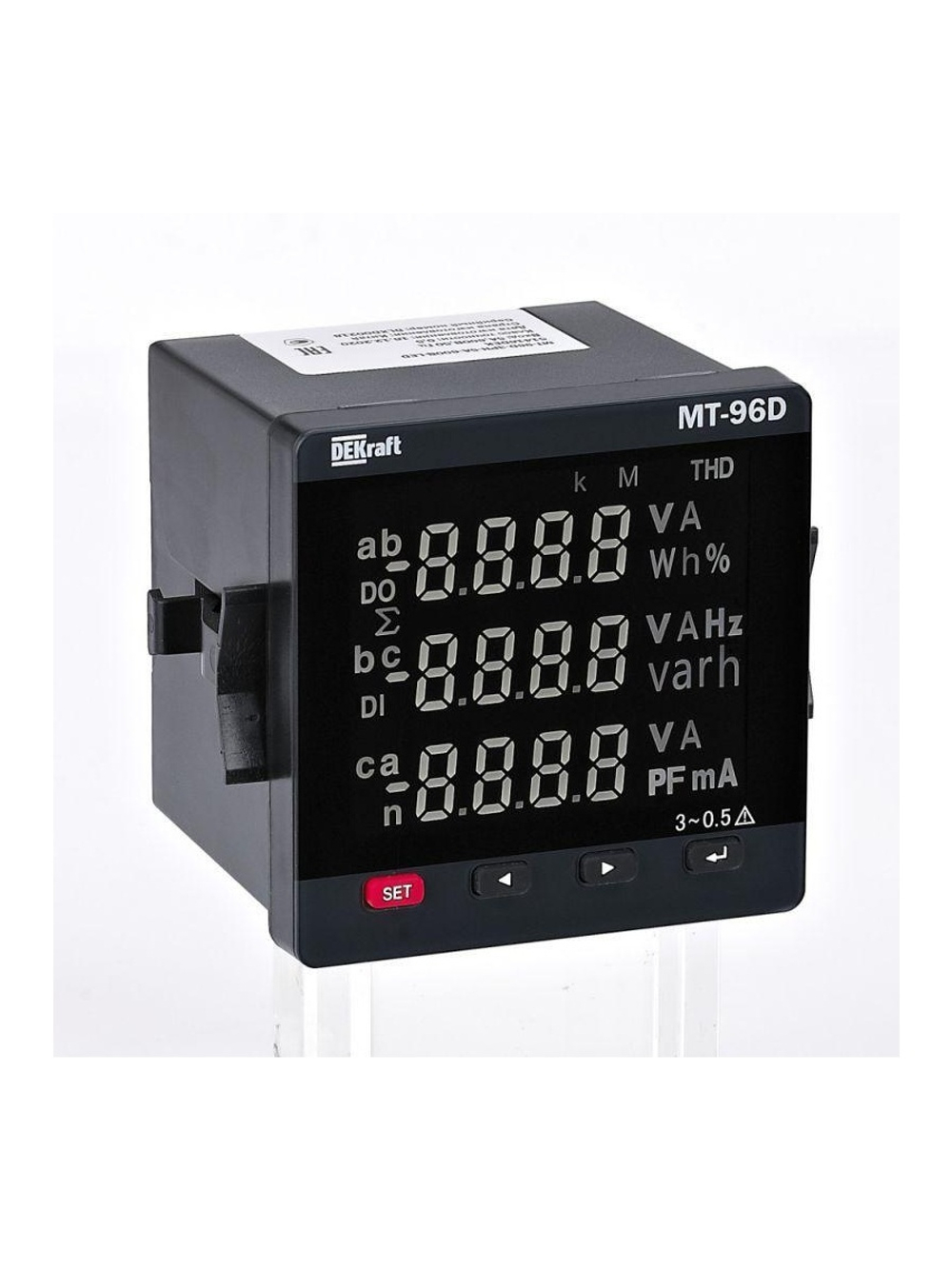 Мультиметр цифровой МТ-72D 3ф вх. 600В 5А RS-485 72х72мм LED-дисплей DEKraft 51404DEK