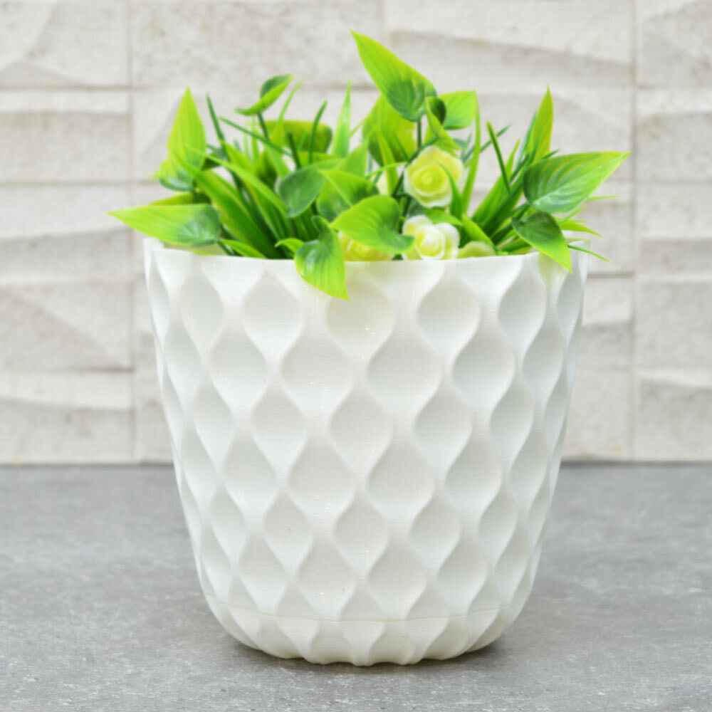 Горшок цветочный Wave 1,4л D145мм, белоснежный жасмин