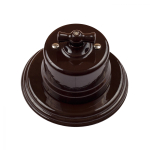 Выключатель 2-х клавишный, керамика, цвет коричневый B1-202-02