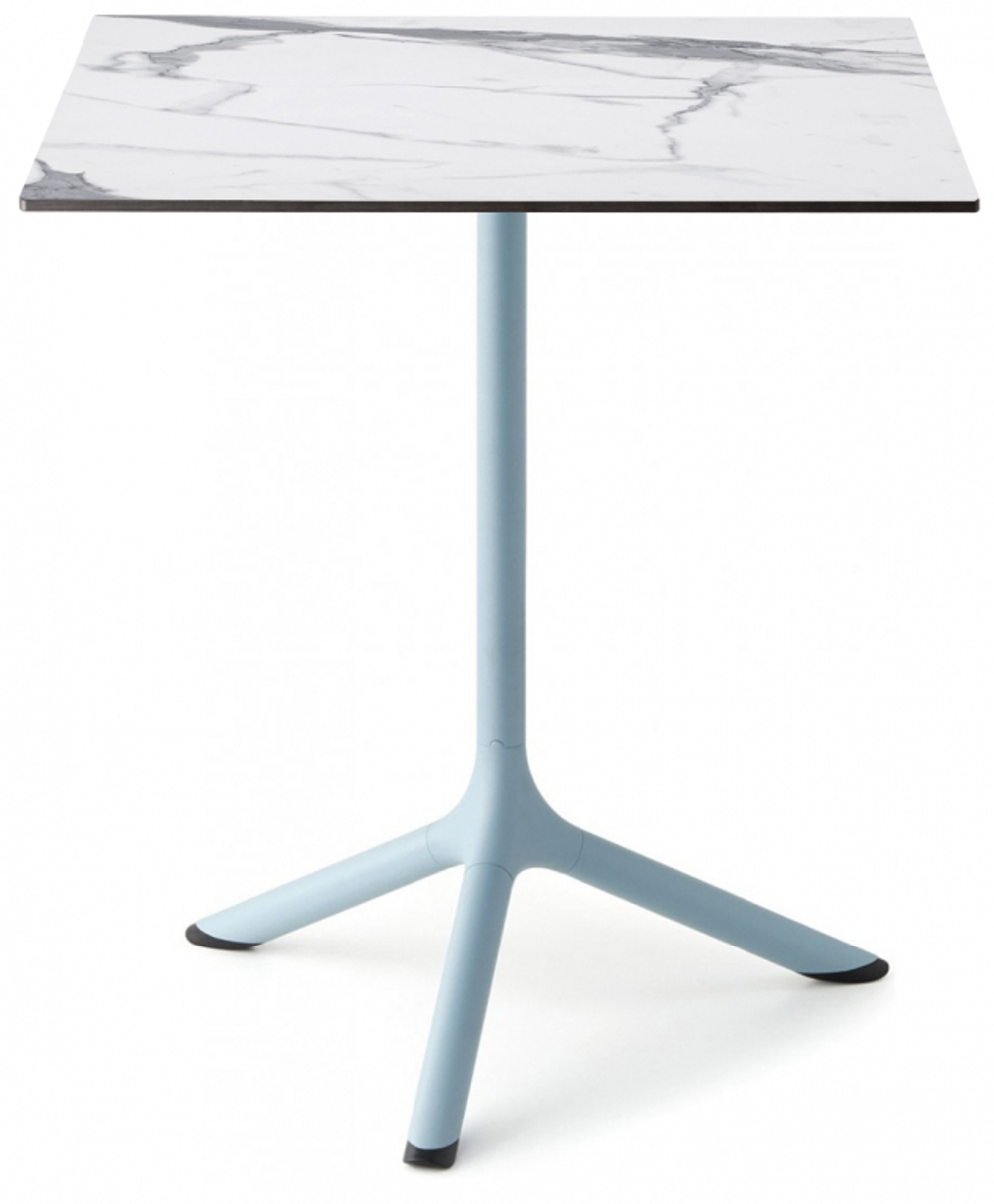 Стол ламинированный обеденный Scab Design Tripe, голубой, белый мрамор Каррара