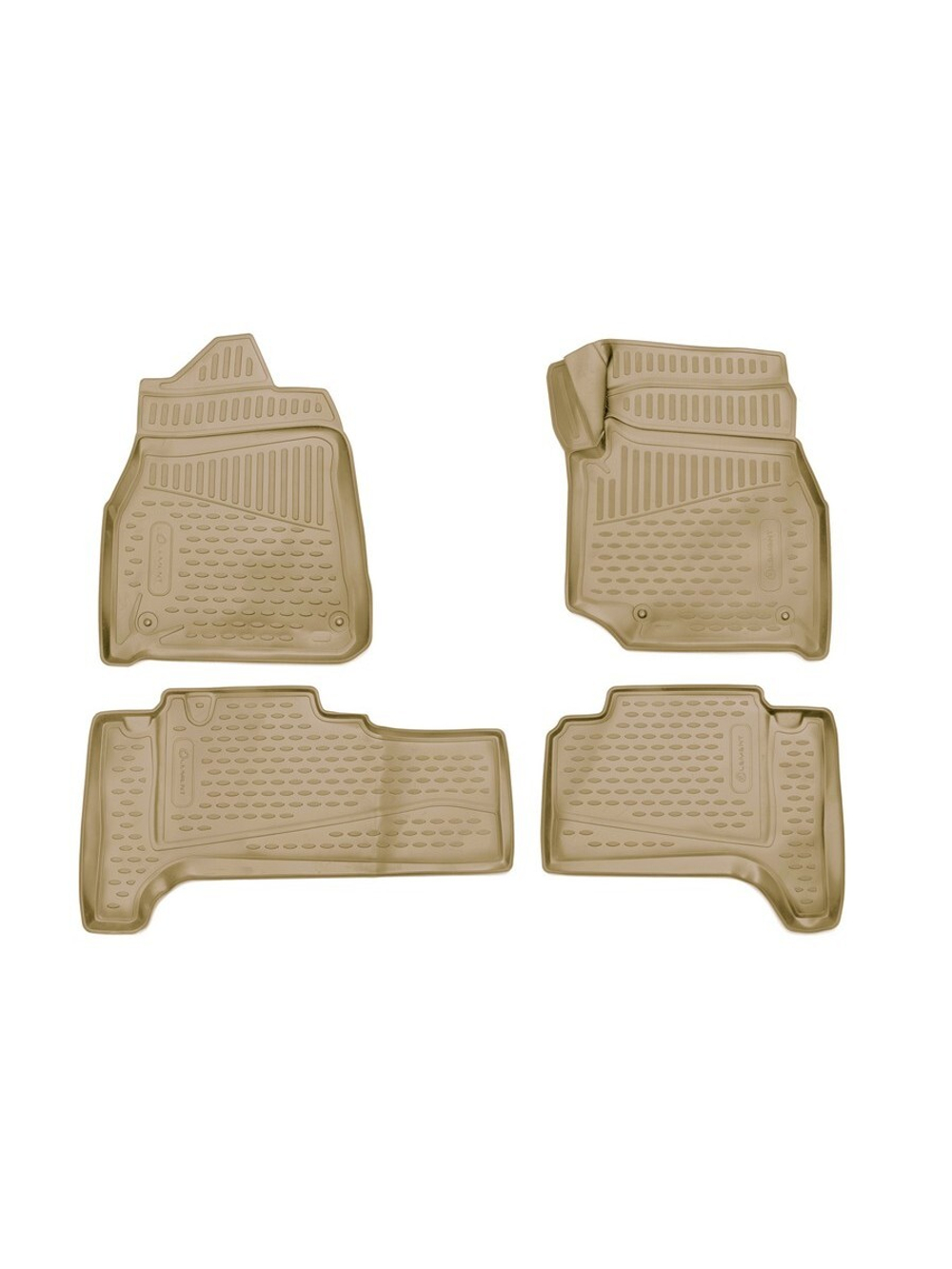 Коврики в салон для TOYOTA Land Cuiser (J100), 1998-2007, правый руль 4WD, дизель, АКПП, 4 шт. (полиуретан, бежевые) ELEMENT3D48139212