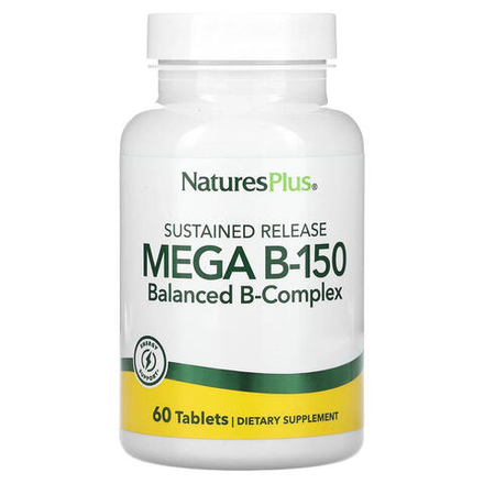 NaturesPlus, Mega B-150 с замедленным высвобождением, 60 таблеток