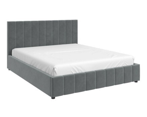 Кровать НЕЛЬСОН отделка ВЕРТИКАЛЬ 1,2/ткань ВАРИАНТ 5 (светло-серый) без подъёмного механизма