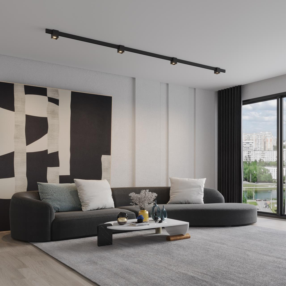 359519 SHINO NT24 130 черный Трековый низковольт. св-к диммир. со сменой цв.температуры, пульт ДУ/Tuya Smart Life IP20 LED 10W 48V 3000-6000K FLUM