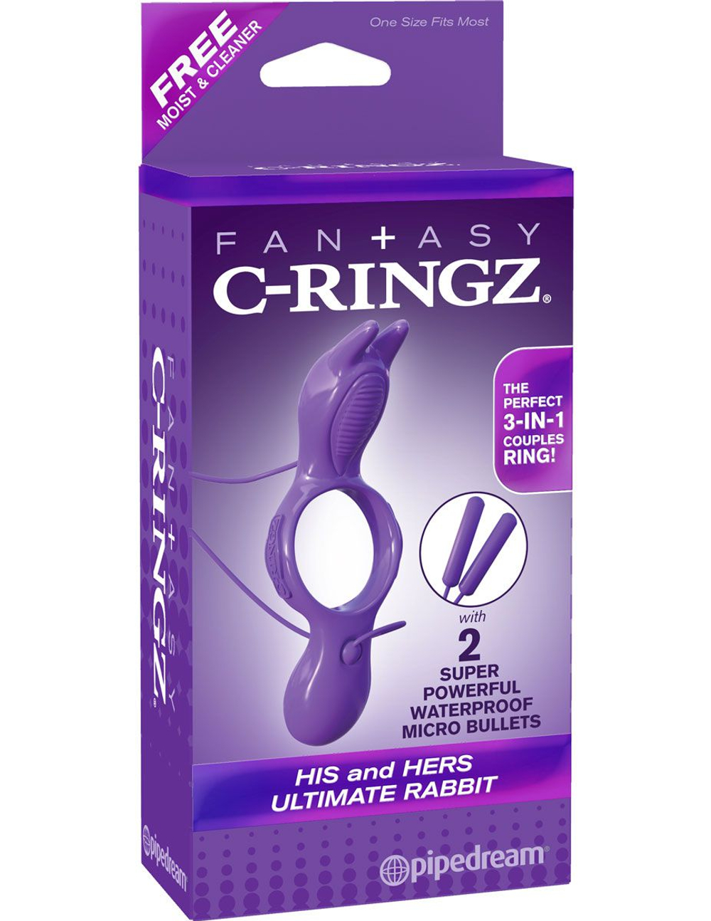 Эрекционное кольцо с вибрацией His And Hers Ultimate Rabbit (Цвет: фиолетовый)