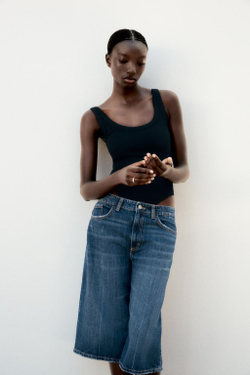 ZARA БОДИ В РУБЧИК, ЧЕРНЫЙ