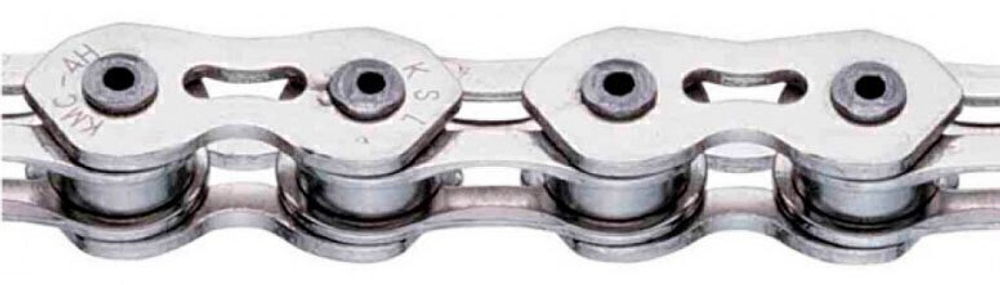 Цепь KMC, 1/2"x1/8", 100зв.,для ВМХ, звенья расположены в виде черепицы,¶облегченная,серебристая, ин