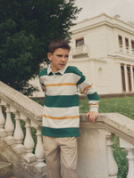 Поло с длинным рукавом для мальчика Next 981-003, Белый, Зеленый, Желтый