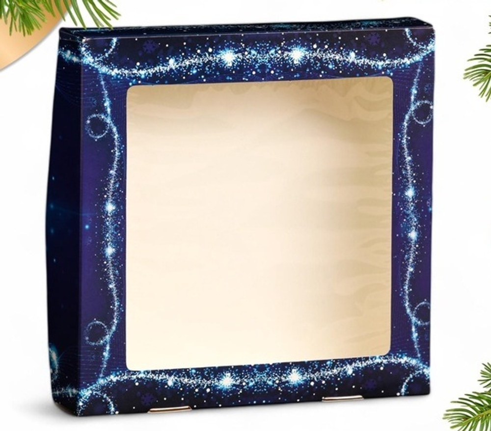 Коробка для десертов с окном 20*20*4см