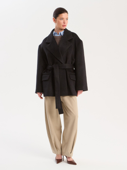 Полупальто ворсовое с поясом