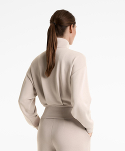 Oysho Толстовка мягкая на ощупь модальная с высоким воротником, бежевый