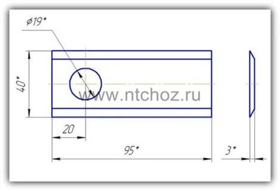Нож WR-95.40.3.19 косилки (Lisicki, Wirax) Астрон