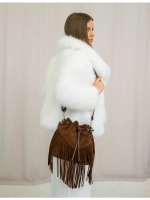 сумка через плечо тоут средняя натуральная замша