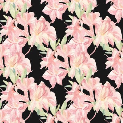 Бесшовный принт c акварельными розовыми цветами