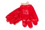 Перчатки маслобензостойкие трикотажные полный ПВХ облив красные (гранат) р.10/XL Samtools