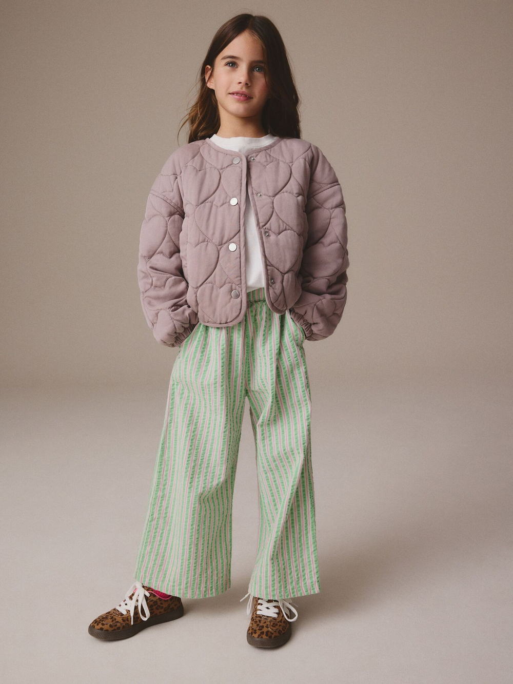 Куртка стеганая для девочки Next E25-202, Серо-розовый