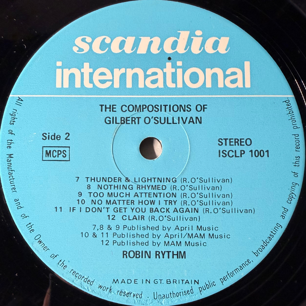 Robin Rythm – The Compositions Of Gilbert O'Sullivan (Англия)