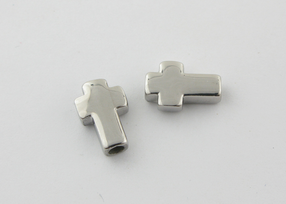 f243 Бусина "Крест" 15*10мм, нерж. сталь