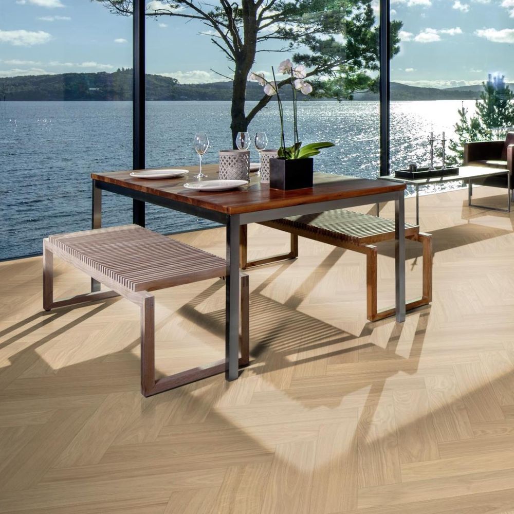 Инженерная доска Kahrs Дуб AB, Дымчатое белое масло Dim White oil