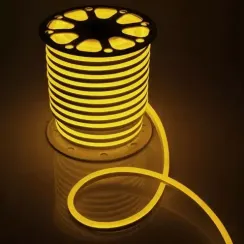 Неон гибкий односторонний Neon-Light 15*25 мм., 220V, желтые LED лампы 120 шт на 1 м, бухта 50 м, Be