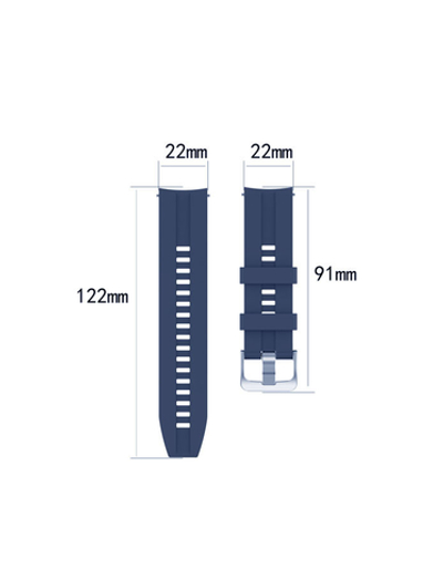 Ремешок 22 мм для Huawei Watch GT 2 (корпус 46 мм) силиконовый быстросъемный Темно-синий