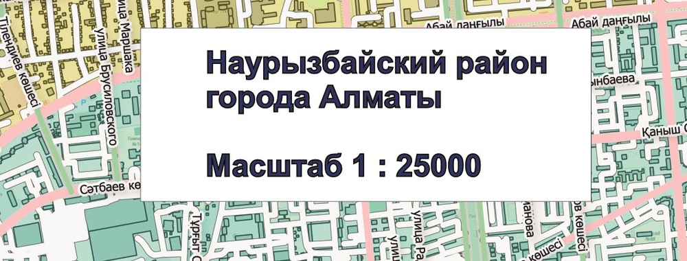 План-схема Наурызбайского района г. Алматы 2024 год ( 150 см х 130 см )