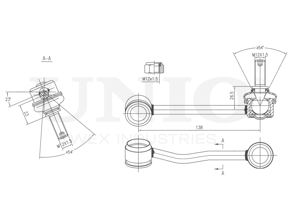 Стойка стабилизатора передняя правая UNIO SSP-50186
