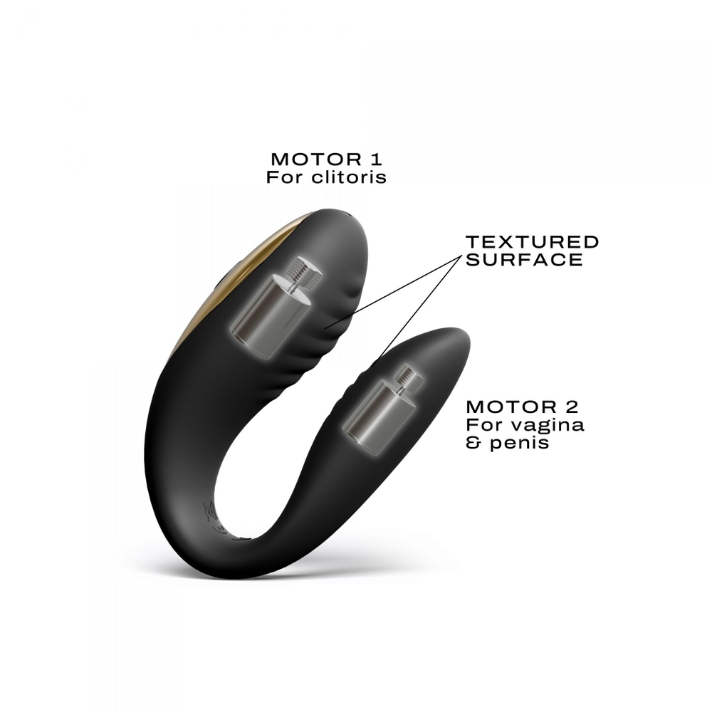 Черный вибратор для пар Perfect Lover с пультом ДУ (Цвет: черный)