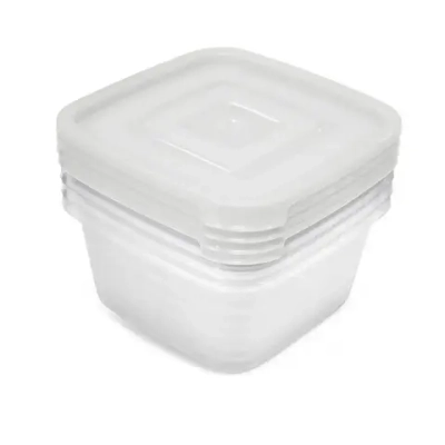 Контейнер для продуктов (СВЧ) Унико квадратный 0,45л набор 4шт. С216 (комплект 18 шт)