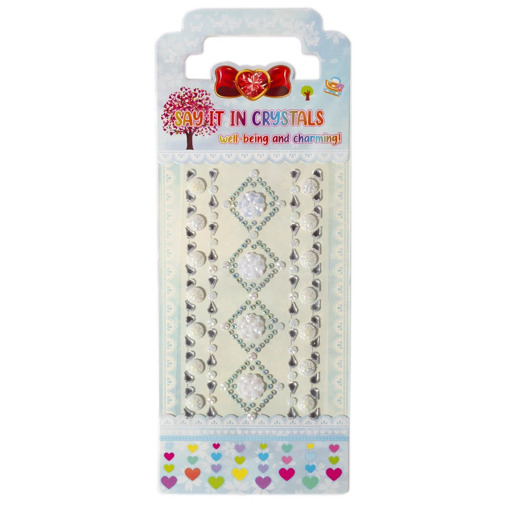 Наклейки-стразы Alingar, акриловые, "Здезды и цветы", пакет с европодвесом