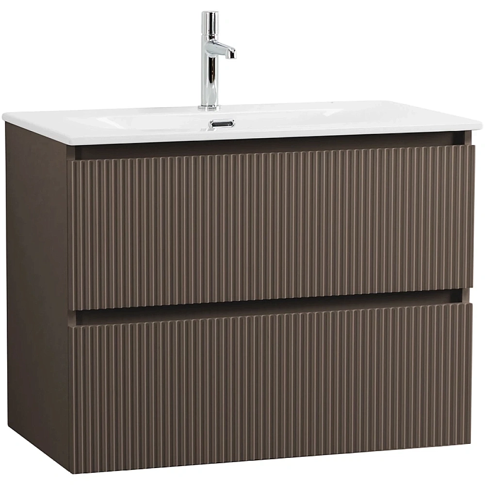 Тумба с раковиной BelBagno 80 UNO-MINI-800-2C-SO-СO+BB-8099-3-80 бежевая матовая