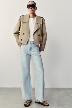 ZARA ДЖИНСЫ Z1975 BARREL С ВЫСОКОЙ ПОСАДКОЙ, ГОЛУБОЙ