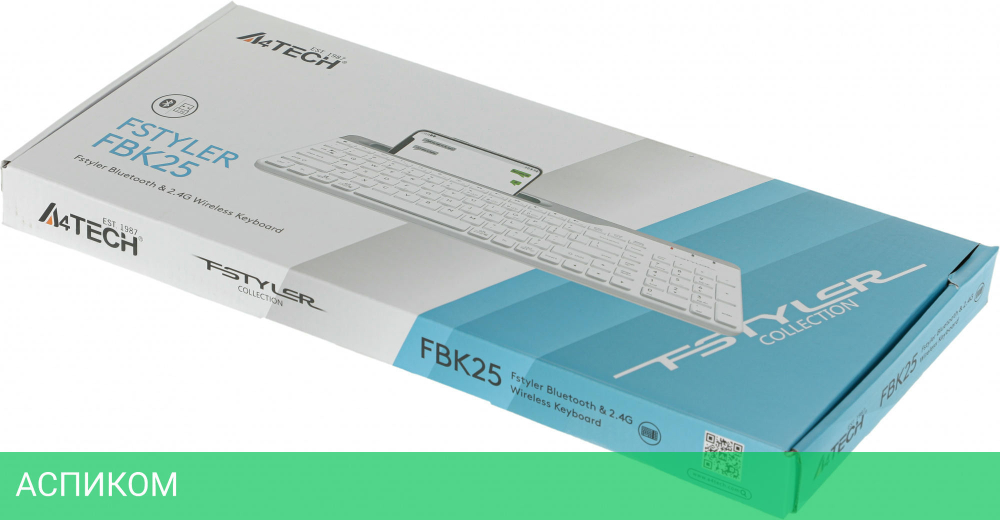 Клавиатура A4Tech Fstyler белый/серый (FBK25)