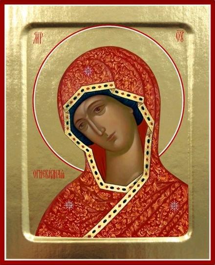Икона Пресвятой Богородицы, Огневидная на дереве: 125 х 160 (Синопсисъ)
