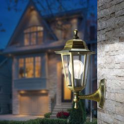 Садово-парковый светильник ЭРА НБУ 06-60-001 бронза 6 гранный настенный IP44 Е27 max60Вт | Садово-парковые светильники