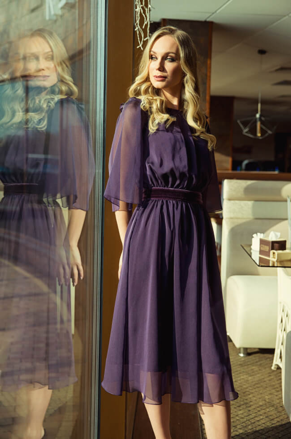 51056 Платье женское (дымчато-фиолетовый)