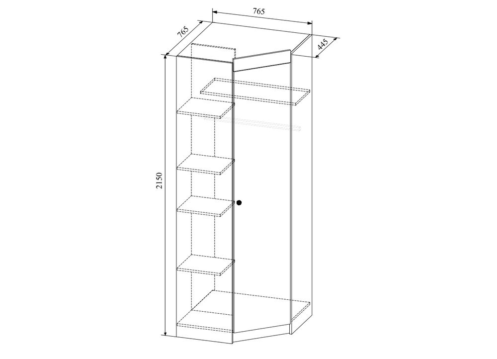 Шкаф угловой "Радуга" ШДУ 765.1 (белый глянец/фотопечать), ЛДСП, ДСВ Мебель, г. Пенза