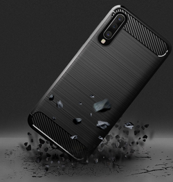 Чехол для Samsung Galaxy A50 (Galaxy A30S, A50S) цвет Black (черный), серия Carbon от Caseport
