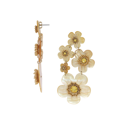 Серьги Franck Herval, Goldie, с перламутром и кристаллами, FH26.1-12-70219 (золотистый)