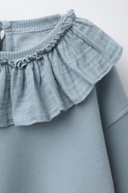 ZARA ТОЛСТОВКА С КРУГЛЫМ ВОРОТНИКОМ, БИРЮЗОВЫЙ