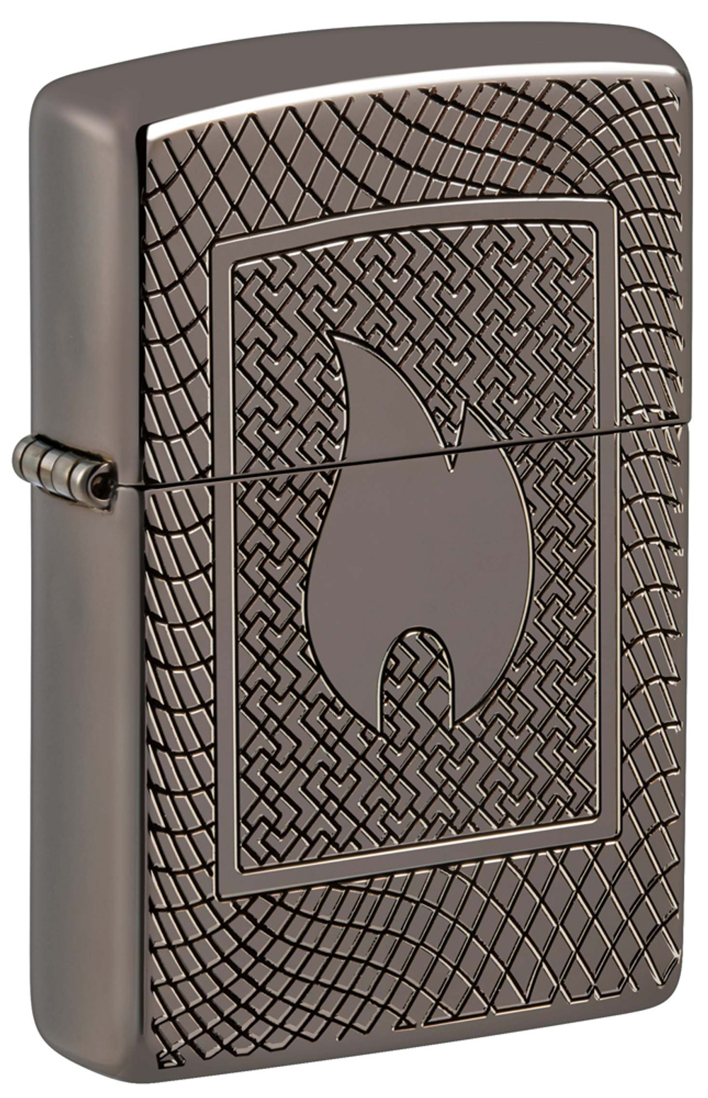 48569 Зажигалка ZIPPO Armor Black Ice, латунь/сталь, чёрная, 29x10x60 мм
