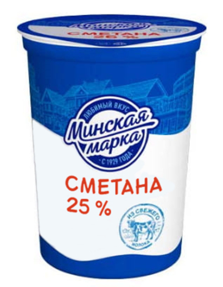 Сметана "Минская марка" 25% 380г. Минск