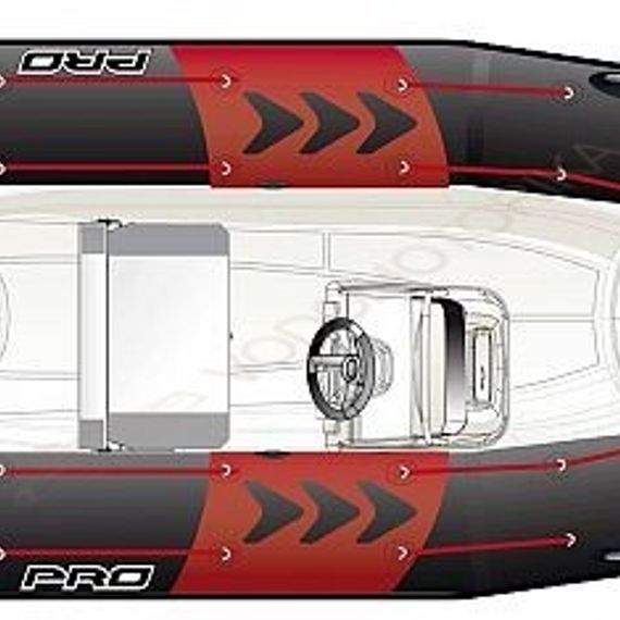 Лодка надувная ZODIAC PRO 550 ПВХ ( черно-белая )