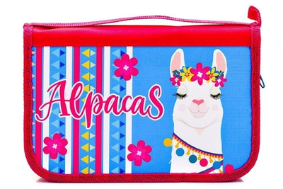 Пенал 2 секц. большой с откид. планкой 190*120 "ЛАМА В ЦВЕТАХ 2021" (Пчелка)