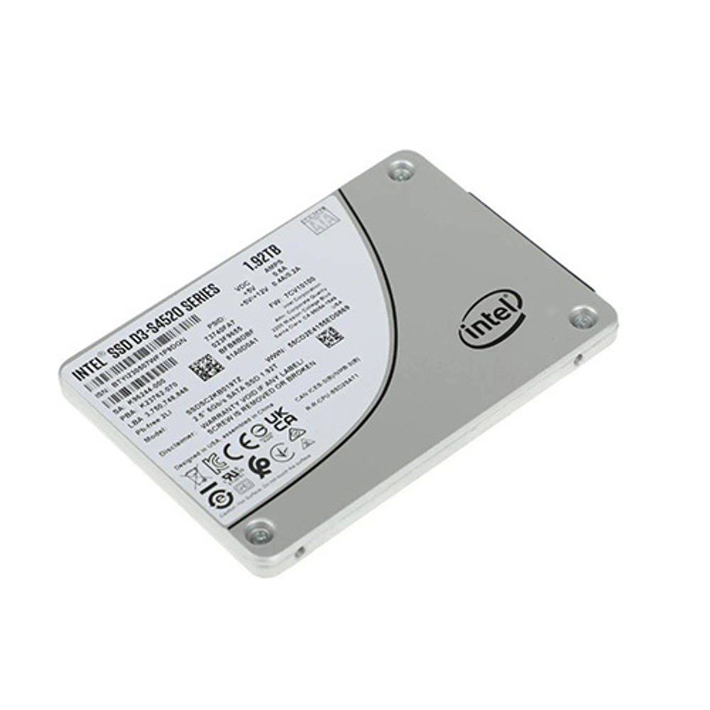 Твердотельный диск 1920GB Intel D3-S4520 Series, 2.5&quot; 7mm, SATA3, [R/W - 550/510 MB/s], TBW 8800, DWPD 3, TLC
