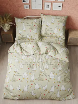 Ткань для пошива "Гуси-обнимуси" Сказка бязь, длина 10 м., ширина 2,2 м.