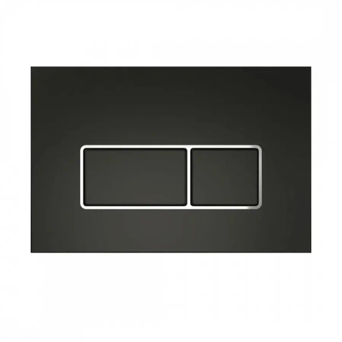 Клавиша смыва Teymi Helmi, двойной смыв, черный матовый, окантовка хром T70205